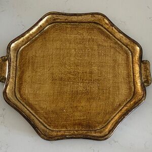 Vintage Gold Florentine Serving Tray. MCM GUMP’S Tray made in Italy
